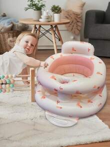 1pc/Set Inflatable Baby Learning Chair/Infant Seat/Baby Mat, Suitable For Babies 3 Months And Above, Essential For Summer/Vacation/Travel, Manual Inflation No Pump Needed. The Image Is For Reference Only, Please Confirm The Size Fits Your Baby. - Multicolor - View 2