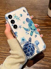 Blue Sea Turtle Painted Plain Perforated Simple Anti-Drop Thick Phone Protective Case Print Compatible With Iphone 15/IP16 PROMAX XR/7/8, IPhone 15 Promax/12 PROMAX/13 PROMAX/14 PROMAX 13 14 11 12p14 Female P11 Soft Shell P12 Anti-Fall XS.XR/78P.78GES2, Suitable For A134G A22 A21S A514G A52 S22 ULTRA A335G, Suitable For Redmi 10 Redmi Note 114G Redmi 11 Lite A53TPu A14/A23/S23ULTRA S24 A14 A15 S23 A73, Redmi Phones Waterproof Shockproof Scratch Resistant