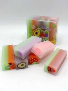 6 件套草莓太空三明治橡皮擦可爱铅笔橡皮擦学校文具生日礼物学校用品，返校 - 彩色 - 查看 9