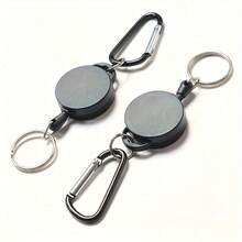 1/3 Piecesanti Loss And Anti-Theft Retractable Keychain, PVC Material Keychain - Matte Treatment, Retractable, Portable, Suitable For Daily Life - Anti-Theft Metal Easy Pull Buckle Rope Elastic Keychain - Retractable Keychain, Preventing The Loss Of Ski Pass ID Card, Can Be Used To Hang With Mobile Phone Rope - Multicolor - View 9