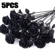 100pcs Artificial Deep Red Rose, Fake Rose, Suitable For DIY Wedding Bouquet, Table Decor, Bridal Shower, Valentine's Day Decoration, Baby Shower Decor - Black Black Rod - View 14