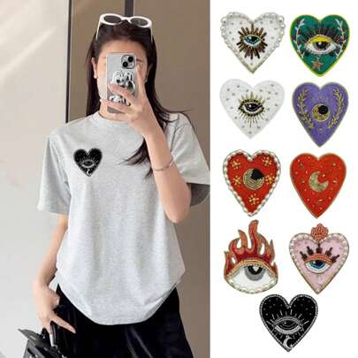 1 Piece - In A Variety Of Handmade Beads, Love Eyes, Cloth Stickers, Clothes, Bags, Shoes, Versatile Decorations, DIY Brooches, Badge Accessories, Graduation Gifts, Holiday Gifts