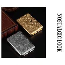 1pc Metal Vintage Cigarette Case, Triple Open Cigarette Box, Fashionable Gentlemen Style, Holds 20 Regular/16 King Size Cigarettes, Unisex Portable Metal Cigarette Case, Engraved Cigarette Box With Anti-Crush Design