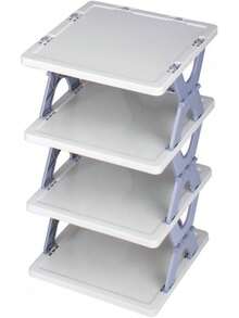 4 Tier Foldable Shoe Rack Organizer - Vertical Shoe Storage Cabinet Entryway And Closet - 1 - View 3