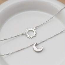 2Pcs/Set Sun & Moon Pendant Anklet - Vintage Chain Ankle Bracelet Middle East Style Adjustable Fit Foot Chain Boho Luxury Beach Charms Jewelry Gift For Women Summer Beach Vacation Accessories
