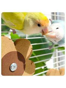 Parrot Chewing Toy, Soft Wood Teether, Rotating Entertainment Toy With Peony Pattern - Multicolor - View 9