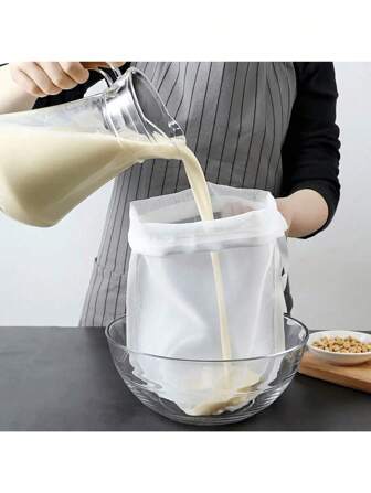 Sacchetto filtro in maglia di nylon ultra fine multiuso - per centrifugare, filtrare e strizzare, ideale per il caffè freddo e la filtrazione di frutta e verdura, accessorio essenziale da cucina - in poliammide, non caricato