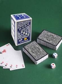 144pcs Waterproof Mahjong Paper Cards, Portable Travel Thick Paper Quality Wide Version Mahjong Playing Cards