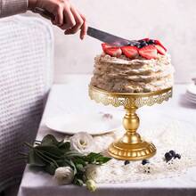 Set Of 3 Round Metal Cake Stand Set, Displaying Table For Birthday Party Cake Display Baby Shower Wedding Pastry Decor Supplies Cupcake Dessert Decoration - 金色 - 查看 7