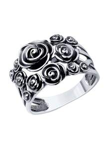 S925 Sterling Silver Boho Style Blackened Thorned Rose Floral Wide Band Vintage Goth Ring, Suitable For Men & Women Daily Wear, Wedding Engagement, Halloween, Valentine's Day, Mother's Day, Music Festival Gift, With Gift Box