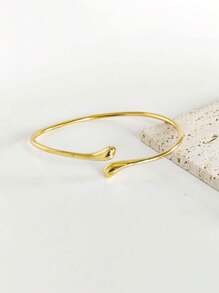 1 Piece Of European And American Design Open Armchain Fashionable Arm Ring Liquid Wind Element Ring Water Droplet Metal Arm Bracelet Suitable For Women To Wear On Daily Outings And Vacations (Do Not Break When Wearing It)