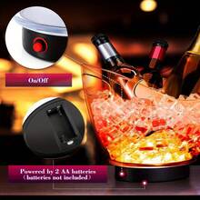 2pcs LED Ice Bucket,Large Capacity Clear Plastic Ice Bucket For Champagne Ice Beer Party Bar Club, Party Packs - 2pcs - View 7