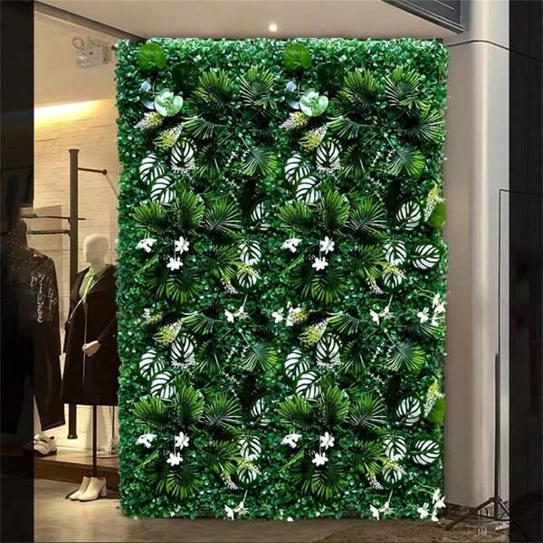 1/2 Stücke künstliche Pflanze Gras Wandverkleidung Buchsbaum Hecke Künstliches Fake Gras Moos geeignet für Außen-/Innenbereich Garten Terrasse Laden Hintergrund Dekoration - Aufhängbarer Gras Hintergrund für Heim Garten Party Hochzeit Dekoration