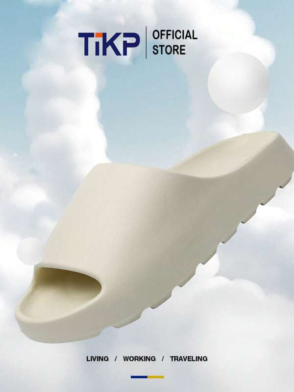 TIKP Men's Lightweight One-Piece EVA Slippers, Casual Anti-Slip Slides, Open Toe For Indoor/Outdoor Beach Shower, Suitable For All Seasons