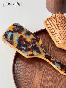 Customized Acetate Hair Comb, Handcrafted With Diamonds, Customized Logo & Name, Massaging Air Cushion Comb