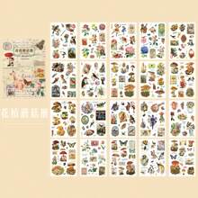 1 Pack Of 10 Pcs Classic Manor Series Sticker Book, 3 Material Types, Self-Adhesive Reusable Vintage Aesthetic Planner & DIY Decoration, Back To School