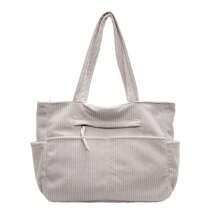 Alwy Bolsa Grande Tote de Mão Ombro Feminina Veludo Cotelê Moda Simples Faculdade Trabalho Moderna Presente dia Dos Namorados