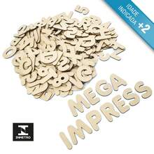 6 Alfabetos E Numeros Mdf Madeira 5cm 216 Letras E Numeros - Multicolorido - Visão 5