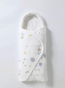 1 buc. Pătură de bumbac, potrivită pentru bebeluși cu vârsta de 0-2 luni, dublu strat din bumbac pur, primăvară/toamnă/iarnă, sac de dormit anti-vânt pentru nou-născuți, ușoară