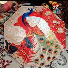 Anti-UV Floral Umbrella, Extra Large Sun Protection Dual Use Rainproof And Sunproof Parasol, Compact And Portable Design