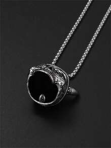 1 pièce Collier pendentif crâne à cornes vintage et créatif, bijou unique cadeau de fête rock pour hommes et femmes