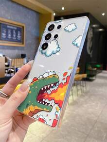 1 个恐龙与云朵印花透明防震 TPU 手机壳，兼容 Xs/Xs Max/Xr/11/12/13/14/15/16 Pro/Pro Max/14/15/16 Plus、Nothing、Pixel、INFINIX、Redmi 系列 - 是送给伴侣和朋友的节日礼物