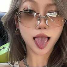 1 pièce Lunettes mode rétro et douces, essentielles pour une tenue de tous les jours dans un style preppy pour la rentrée scolaire avec une forme enveloppante et une décoration de strass