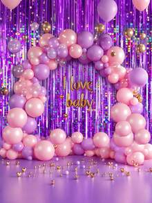 2 Stück Silber Folie Quasten Vorhänge, glänzender Metalldraht Hintergrund, geeignet für die Dekoration von Geburtstagen, Hochzeiten, Partys, Disco-Partys im Stil der 70er, 80er und 90er Jahre, Junggesellenabschiede und Regenbogenpartys (Lila), Weihnachtsdekoration für den Winter