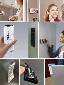 1pc/2pcs Upgraded Thicker & More Silicone Suction Cup Phone Holder, 13 Color Options, Difference Only In Color/Quantity, Portable Movable Square Double-Sided Phone Stand - Multicolor - View 11