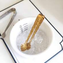 Hochwertige Edelstahl-Eisklammern mit Rosendesign, Mini-Servierklammern perfekt für Buffet, Bar, Kaffee, Dessert-Zucker und Eiseimer, Hochzeiten, Hauseinweihungsfeiern, Feiertags-Partys - Küchenzubehör, dick und langanhaltend, spiegelpoliert