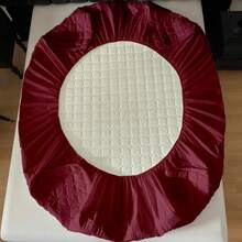 Waterproof Protective Cover With Elastic For Queen King Or Single Bed Mattress Quilted - 酒紅色 - 查看 3