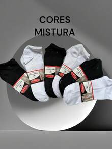 Kit 12 Pairs Of Men's Socks, Good Quality, Great Value, Short Shaft - Multicolor - View 2