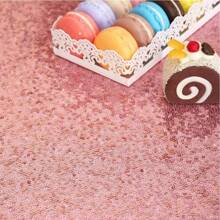 1pc 47" X 70.8" Pink Rectangular Sequins Tablecloth, Shiny Hanging Decorative Cloth Suitable For Valentine's Day, Birthday Party, Wedding And More
