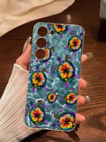 1 pieza Funda de teléfono con diseño de tortuga del océano azul compatible con iPhone, Honor, Redmi, Galaxy A04e/12/A13/A14/A34/A50/A52/A53/A54/S21/S22/S23/S24/S25/S25Ultra, 6A/7A/8A, 12T/13T