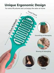 1 Nuevo Cepillo Rizador Mejorado, Un Cepillo Rizador Diseñado Especialmente, Especialmente Adecuado Para el Uso en Cabello Rizado, Ayuda a Dar Forma y Fijar los Rizos, Ya Sea Para Mujeres o Hombres, Puede Reducir los Problemas de Tirones y Separación de los Rizos. Cepillo de Pelo, Peine, Herramientas de Cuidado del Cabello, Productos de Cuidado del Cabello y Accesorios, Adecuados Para Salones de Belleza, Artículos Esenciales de Viaje de Belleza.