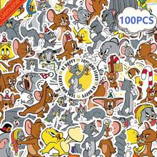 TOM AND JERRY. 50/100张动漫贴纸，可爱卡通猫鼠防水贴纸，适合成人，趣味汤姆和杰瑞贴纸，可用于装饰剪贴簿、笔记本电脑、吉他、行李箱、教室、奖励等。 - 彩色 - 查看 5