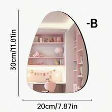 1pc Asymmetric Acrylic Mirror Wall Decor, Frameless Vanity Mirror For Living Room Bedroom Home Office, Bathroom Wall Mirror, Sticker, Wall Decal, Home Decor