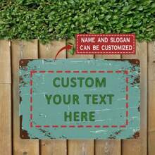 1pc Customized Name Or Text Metal Sign, Personalized Vintage Metal Sign Text Logo For Country And Outdoor Commercial Use