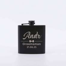 1 styck personlig 6/7/8 oz svart flaska, bärbar fyrkantig flaska i rostfritt stål, personliga flaskor för män, presenter till pojkvän, presenter till best man, presenter till marskalkar, presenter till bästa pappa, födelsedagspresenter, presenter till bröllopsfesten, presenter till honom - Multifärgad - Visa 8