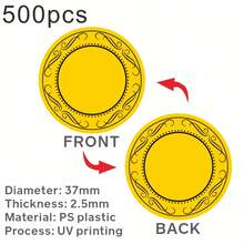 500 PCS 37mm Custom Thickened Plastic Coins Poker Chips Drink Token Decoration Award Coin Personalized Text Logo Poker Chips - Multicolor - View 17