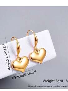 1 Set de joyas de acero inoxidable de moda que incluye un collar con dije de corazón brillante, pulsera y aretes, adecuado para conjuntos de oficina o de viaje al aire libre para mujeres