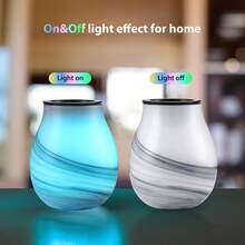 Handmade Glass Ink Painting Electric Wax Warmer Scentsy Warmer With 7 Colors Changing Led Light Reusable Silicone Liner PTC Heating Element Wax Melt Burner Night Light For Home… - Multicolor - View 6