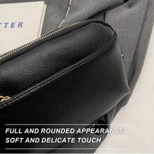 Women's Mini Crossbody Bag – Fashion PU Leather Small Shoulder Bag With Wide Strap, Square Wallet Style Purse For Daily Use, Black - 黑色 - 查看 5