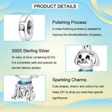 tiantianxue 1pc Set Silver-Plated Tiger, Vintage Elephant, Robot Dog Charm Pendants, Suitable For Women Bracelet/Anklet/Necklace DIY Jewelry Making, Valentine's Day Gift, Daily Fashion Accessories