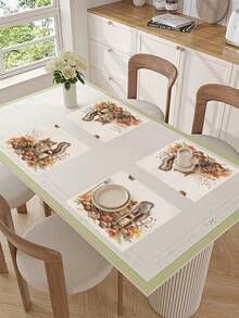 1pc Thanksgiving Squirrel Decorative Table Runner, Autumn Harvest Linen Table Runner, Plaid Pumpkin Table Runner, Squirrel Table Runner, 1 Table Runner, 4 Placemats, 1 Cushion Cover, 3 Product Options, Seasonal Home Decor Indoor/Outdoor Party Supplies, Autumn Decor, Thanksgiving Decor, Room Decor - Multicolor - View 7