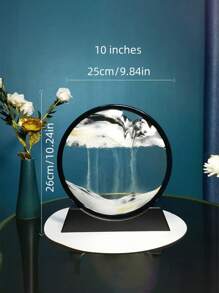 1pc Round Shape Liquid Art, Witnessing The Flow Of Time, Creative Fine Art Gift, Home/Office/Living Room/Bedroom Decor, Suitable For Valentine's Day, Birthday, Housewarming, Wedding, Party, Unique Holiday Gift For Families And Friends