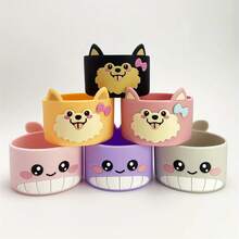 1 件动物图案硅胶杯套 - 狗和鲸鱼，防滑底部，适合 40 盎司玻璃杯，是复活节、母亲节和生日的完美礼物