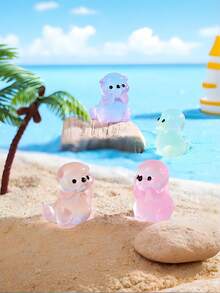 10/20pcs Luminous Mini Resin Marine Animals, Glow In The Dark Cute Sea Otter Animals Small Miniature River Otter Figures For DIY Fairy Garden, Glass Container, Potted Plant Decor, Micro Landscape Craft, Garden Decoration, Car Interior Accessories,Ocean Theme Party, Perfect Birthday Gift(Random Color) - Multicolor - View 7