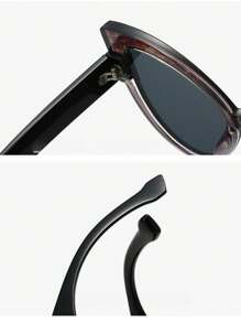 2 piezas Nuevas gafas simples de montura de color contrastante con estilo de gato, personalizadas, simples y casuales, adecuadas para todo, marco ligero para maquillaje
