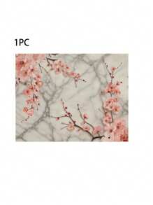 Juego de 1 pieza/4 piezas/6 piezas, Mantel individual de tela/lino de cocina, Mantel individual decorativo simple, Mantel individual con estampado de flores de ciruelo chino, Decoración de habitación para hotel, restaurante, fiesta festiva, Adecuado para decoración de vajilla del hogar durante todo el año